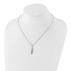 Sterling Silver Diamond Pendant Necklace with Rhodium Polish Gift Ready