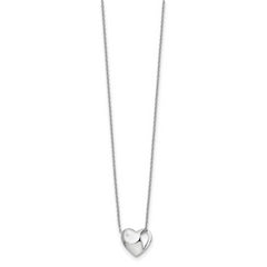 Sterling Silver Diamond Heart Necklace with 2-Inch Extender