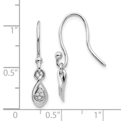 Sophia Jewelers Sterling Silver Diamond Dangle Earrings with Gift Box