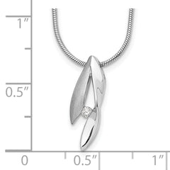 White Ice Sterling Silver Diamond Necklace with Rhodium Finish and Extender