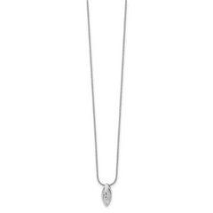 White Ice Sterling Silver Diamond Necklace with Rhodium Finish Extender