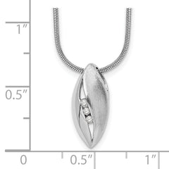 White Ice Sterling Silver Diamond Necklace with Rhodium Finish Extender