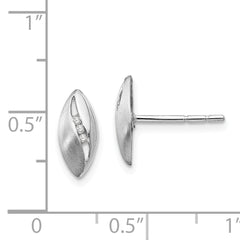 Sophia Jewelers Sterling Silver Diamond Button Earrings with Rhodium Elegance