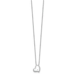 Sophia Jewelers Women's Sterling Silver Diamond Heart Necklace with Extender