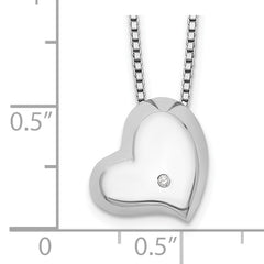 Sophia Jewelers Women's Sterling Silver Diamond Heart Necklace with Extender