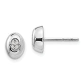 White Ice Sterling Silver Rhodium-plated Diamond Post Earrings