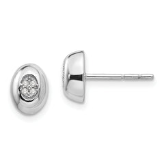 White Ice Sterling Silver Rhodium-plated Diamond Post Earrings