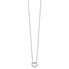 Sophia Jewelers 925 Sterling Silver Diamond Heart Necklace Gift Ready