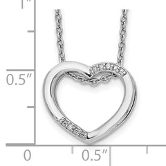 Sophia Jewelers 925 Sterling Silver Diamond Heart Necklace Gift Ready