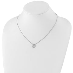 Sophia Jewelers Sterling Silver Diamond Swirl Necklace with Rhodium Finish