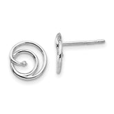 White Ice Sterling Silver Rhodium-plated Diamond Swirl Post Earrings