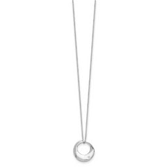 Sophia Jewelers Sterling Silver Diamond Circle Necklace with Polished Rhodium Finish