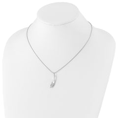 White Ice Sterling Silver Diamond Twisted Pendant Necklace, Rhodium-Plated, Gift Ready
