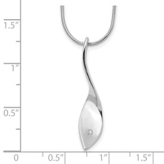 White Ice Sterling Silver Diamond Twisted Pendant Necklace, Rhodium-Plated, Gift Ready