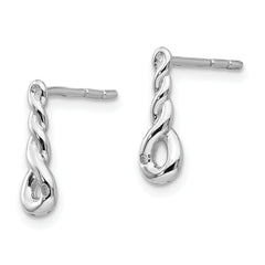 Sophia Jewelers Sterling Silver Diamond Dangle Earrings with Rhodium Twist