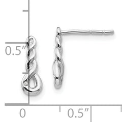 Sophia Jewelers Sterling Silver Diamond Dangle Earrings with Rhodium Twist