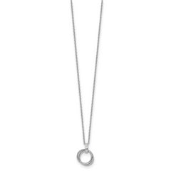 Sophia Jewelers Sterling Silver Diamond Pendant Necklace with Extender