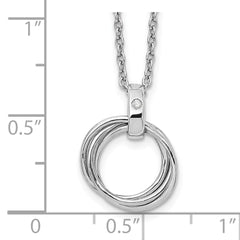 Sophia Jewelers Sterling Silver Diamond Pendant Necklace with Extender