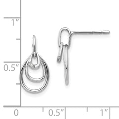 Sophia Jewelers Sterling Silver Teardrop Diamond Dangle Earrings Gift Ready