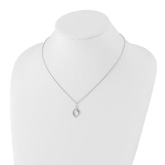 Sterling Silver Diamond Necklace with Rhodium Polish and Extender