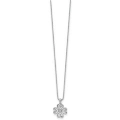 White Ice Sterling Silver Diamond 4 Heart Necklace with Extender