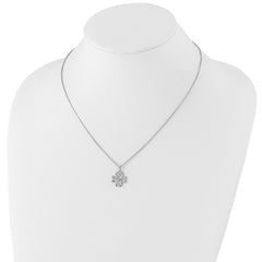 White Ice Sterling Silver Diamond 4 Heart Necklace with Extender