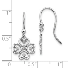 Sophia Jewelers Rhodium-Plated Sterling Silver Diamond Dangle Earrings