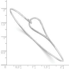 White Ice Sterling Silver Diamond Bangle with Elegant Rhodium-Plated Finish