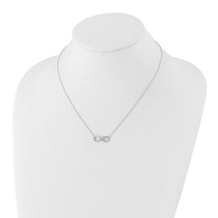 Sophia Jewelers Sterling Silver Diamond Infinity Necklace Gift Ready