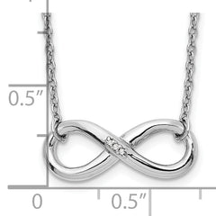 Sophia Jewelers Sterling Silver Diamond Infinity Necklace Gift Ready