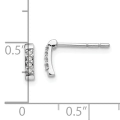 Sophia Jewelers Sterling Silver Diamond Earrings with Rhodium Polish