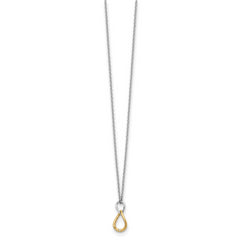White Ice Sterling Silver Diamond Necklace with Gold-Tone, Gift Ready, 20