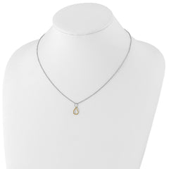 White Ice Sterling Silver Diamond Necklace with Gold-Tone, Gift Ready, 20