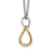 White Ice Sterling Silver Rhodium-plated Gold-tone 18 Inch Diamond Necklace with 2 Inch Extender