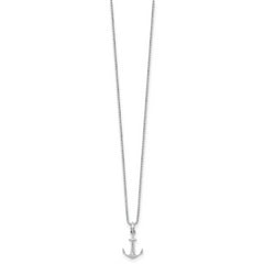 Sophia Jewelers Sterling Silver Diamond Necklace with Rhodium Polished Finish