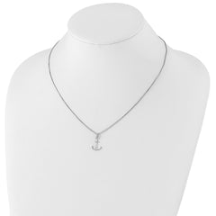 Sophia Jewelers Sterling Silver Diamond Necklace with Rhodium Polished Finish