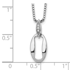Sophia Jewelers Sterling Silver Diamond Necklace with Rhodium Plating