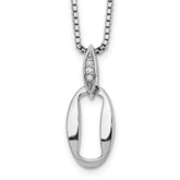 White Ice Sterling Silver Rhodium-plated 18 Inch Diamond Necklace with 2 Inch Extender