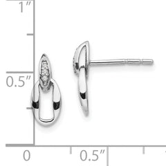 Sterling Silver Rhodium-Plated Diamond Dangle Earrings Gift Ready