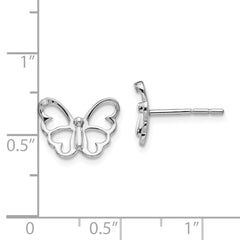 Sophia Jewelers Sterling Silver Diamond Butterfly Earrings with Rhodium Finish