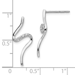 Sophia Jewelers Sterling Silver Diamond Dangle Earrings with Rhodium Finish