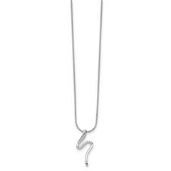 Sophia Jewelers White Ice Sterling Silver Diamond Necklace with Extender
