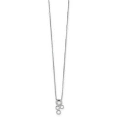 White Ice Sterling Silver Diamond Circle Pendant Necklace with Extender