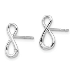 White Ice Sterling Silver Diamond Infinity Earrings with Rhodium Finish Gift Ready
