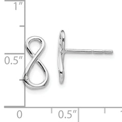 White Ice Sterling Silver Diamond Infinity Earrings with Rhodium Finish Gift Ready