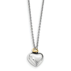 Sophia Jewelers Sterling Silver Double Heart Gold-Plated Diamond Necklace