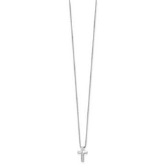 White Ice 925 Sterling Silver Diamond Cross Necklace with Rhodium Polish