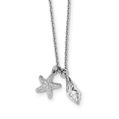 Sophia Jewelers Sterling Silver Diamond Pendant Necklace Gift Ready