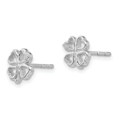 Sophia Jewelers White Ice Sterling Silver Diamond Clover Earrings