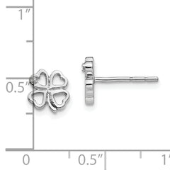 Sophia Jewelers White Ice Sterling Silver Diamond Clover Earrings